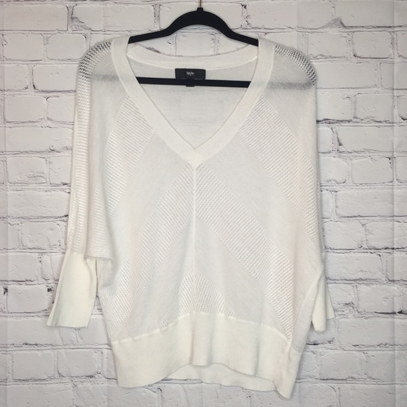 Mossimo Supply Co. Sweaters - Mossimo White v-neck Ramie blend Sweater